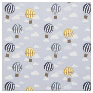 Hot Air Balloons Cotton Fabric Unisex