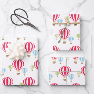 Hot Air Balloons Design Wrapping Paper Sheet