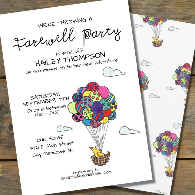 Hot Air Balloons Farewell Party Invitation (Creator Uploaded)