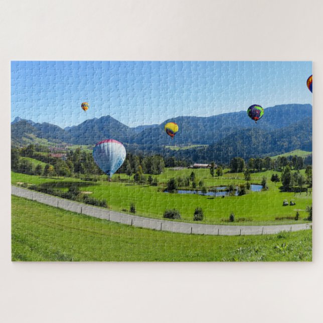 Hot Air Balloons Floating over Golf Course Jigsaw Puzzle (Horizontal)