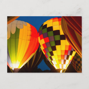 Hot Air Balloons Glow Postcard