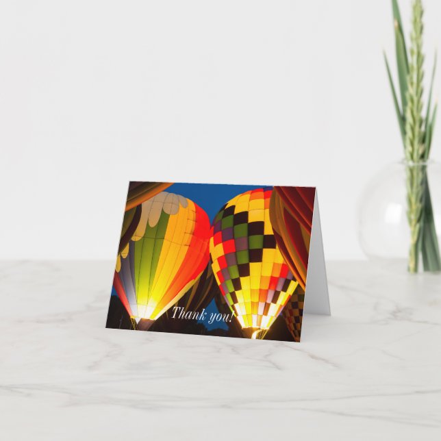 Hot Air Balloons Glow Thank You Card (Front)