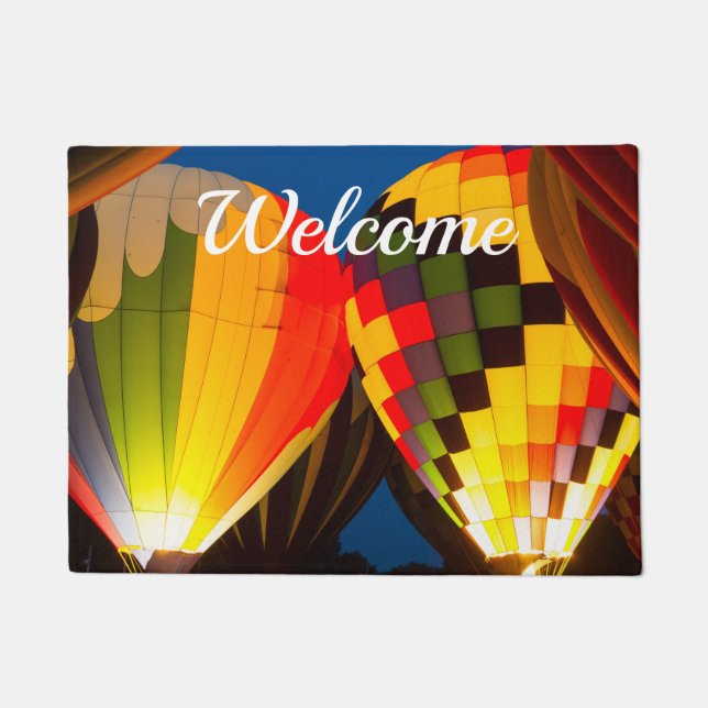 Hot Air Balloons Glow Welcome Doormat (Front)