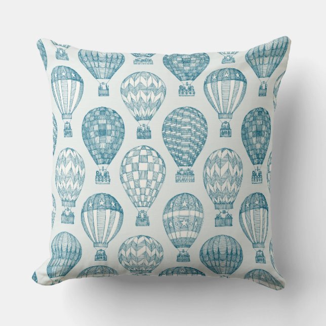 hot air balloons I peacock Throw Pillow (Front)