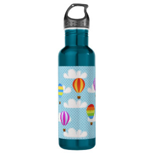 Hot Air Balloons in Cloudy Dotty Sky 710 Ml Water Bottle