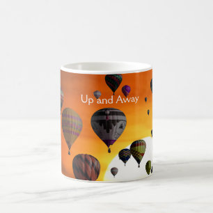 Hot air balloons in flight coffee mug