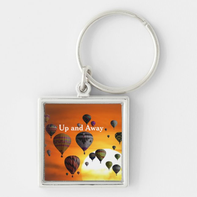 Hot air balloons in flight key ring (Front)