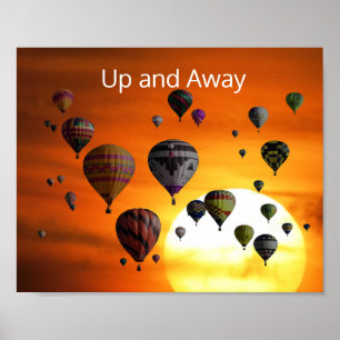 Hot Air Balloons in Flight Poster