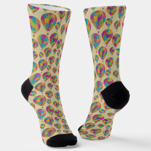 Hot Air Balloons in Rainbow Colours Patterned Socks