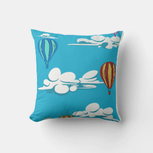 Hot-Air Balloons in the Sky on a throw pillow
