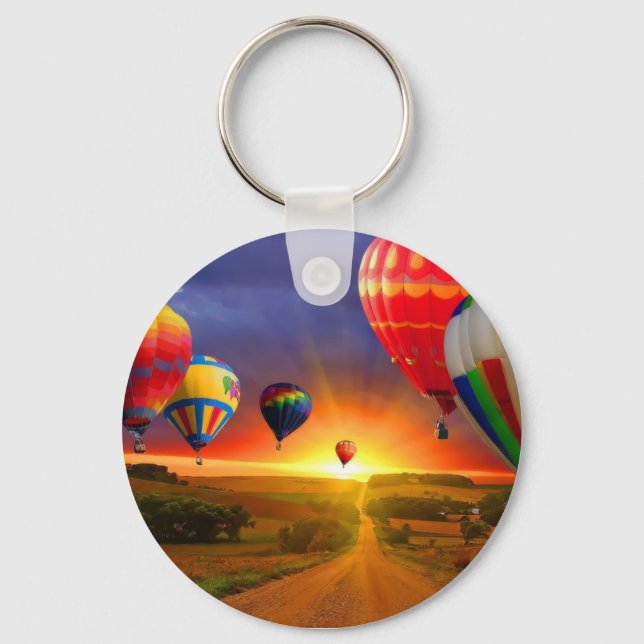 Hot Air Balloons Key Ring (Front)