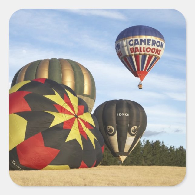 Hot Air Balloons near Wanaka, South Island, New Square Sticker (Front)