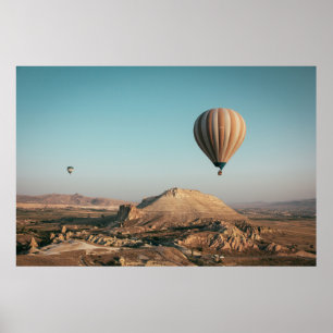 HOT AIR BALLOONS ON MID AIR POSTER