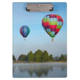 Hot air balloons over a lake, NZ Clipboard
