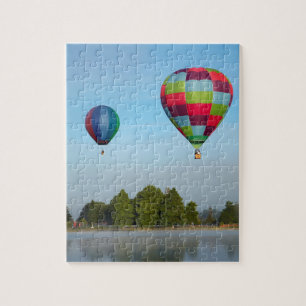 Hot air balloons over a lake,  NZ Jigsaw Puzzle