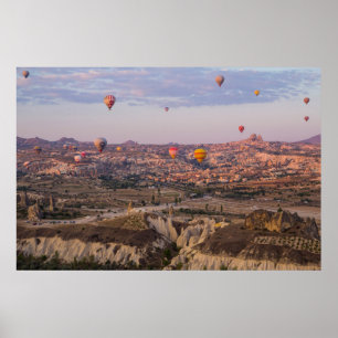 Hot Air Balloons Over Cappadocia Poster
