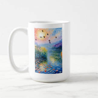 Hot air Balloons over pastel stream Coffee Mug