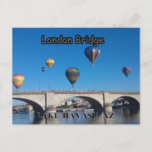 Hot Air Balloons over the London Bridge Postcard