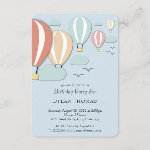 Hot Air Balloons Papercut Style Invitation