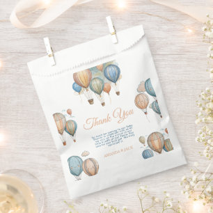 Hot Air Balloons Pastel Boy Travel Baby Shower Favour Bag