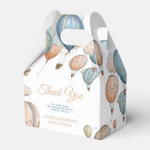 Hot Air Balloons Pastel Boy Travel Baby Shower Favour Box