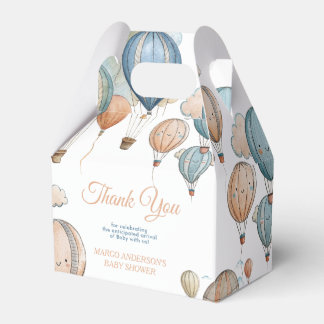 Hot Air Balloons Pastel Boy Travel Baby Shower Favour Box
