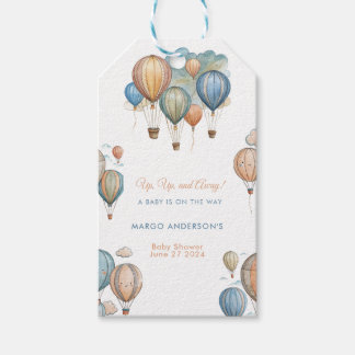 Hot Air Balloons Pastel Boy Travel Baby Shower Gift Tags