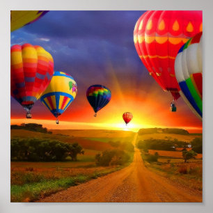 Hot Air Balloons Poster