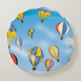 Hot Air Balloons Round Cushion