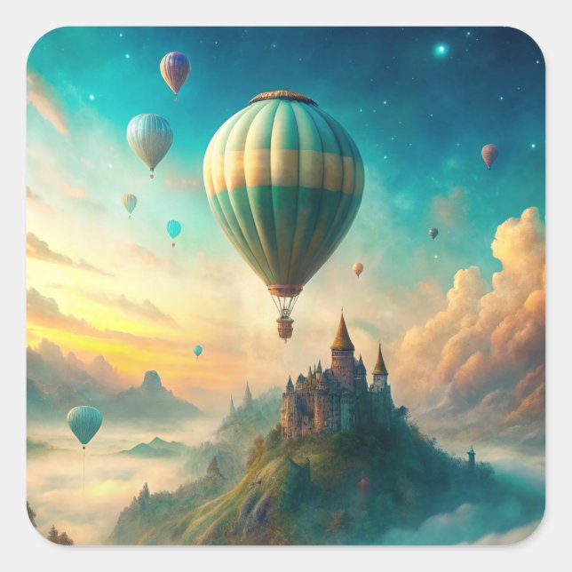 Hot Air Balloons Square Sticker (Front)