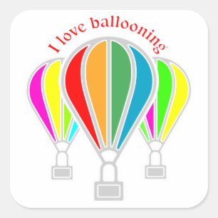 Hot air balloons square sticker