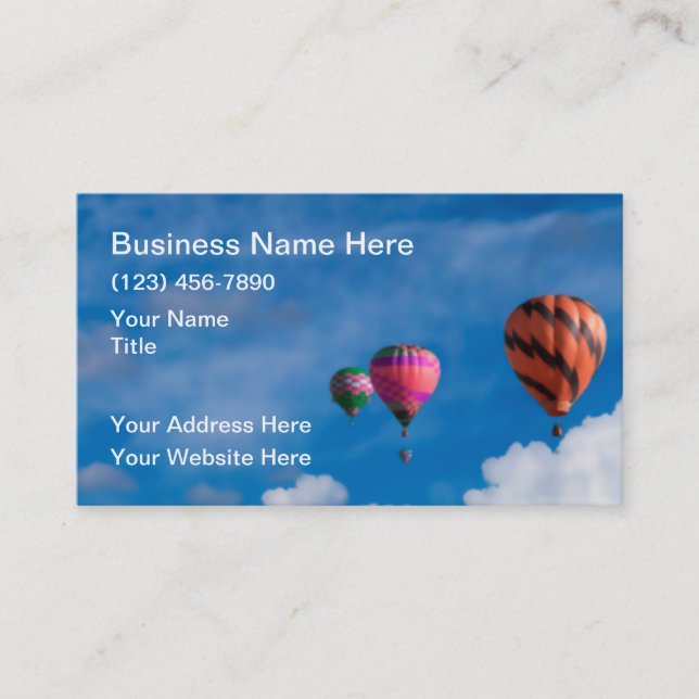Hot Air Balloons Theme Simple Business Cards (Front)
