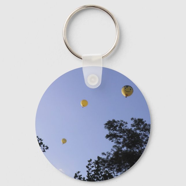 Hot Air Balloons Through The Trees Key Ring (Front)