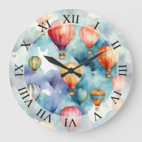 Hot Air Balloons Watercolor Art