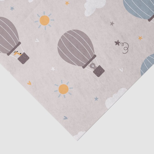 Hot Air Balloons With Animals Tissue Paper (Detail)