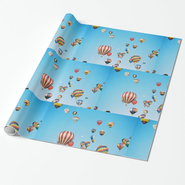 Hot Air Balloons Wrapping Paper (Unrolled)