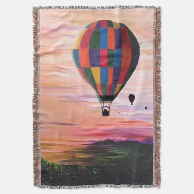 Hot Air Journey Throw Blanket (Front Vertical)