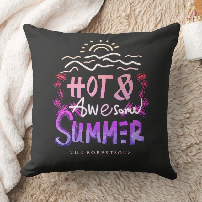 Hot and Awesome Summer Custom Family Name Cushion (Blanket)
