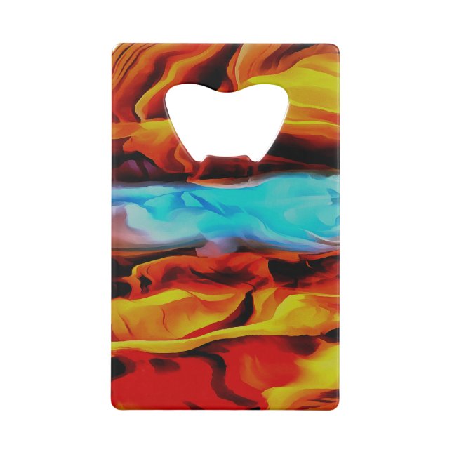 Hot And Cold Elements Acrylic Pour Abstract  (Back)