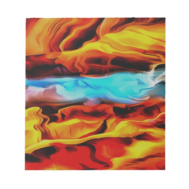 Hot And Cold Elements Acrylic Pour Abstract  Notepad (Front)