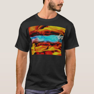Hot And Cold Elements Acrylic Pour Abstract T-Shirt