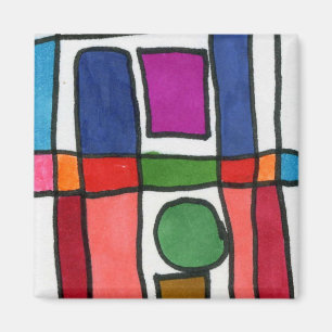 Hot and cold rectangle stripe with circle accent magnet