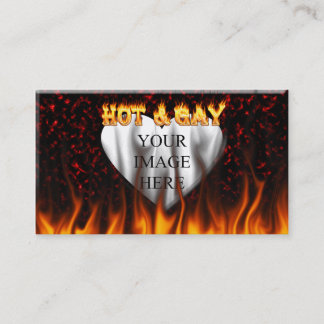 Hot and Gay fire and flames red marble Business Card