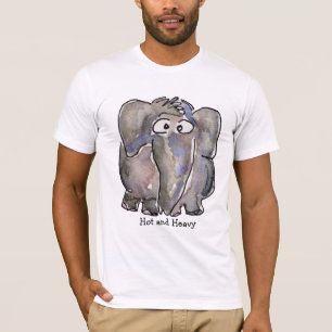 Hot and Heavy Cartoon Elephant T Shirt