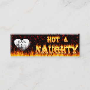 Hot and naughty fire and red marble heart. mini business card