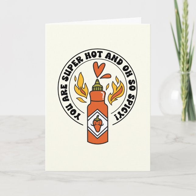 Hot and Spice Hot Sauce Valentine's Day Card (Front)