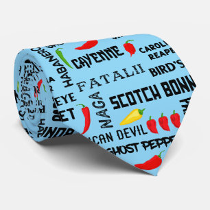Hot and Spicy Chilli Pepper Names Pattern Tie