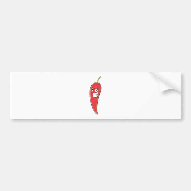 Hot and Spicy Red Chilli Pepper Bumper Sticker (Front)