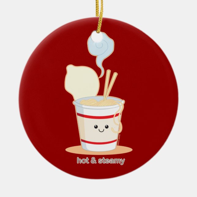 Hot and Steamy Ceramic Ornament (Front)