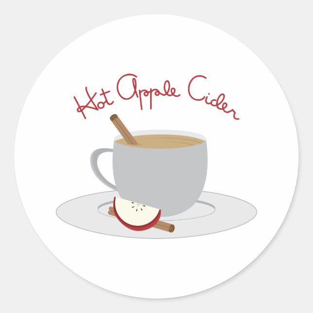 Hot Apple Cider Classic Round Sticker (Front)